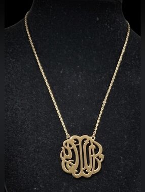 Gold Monogram Pendant Necklace - Elegant Women's Jewelry